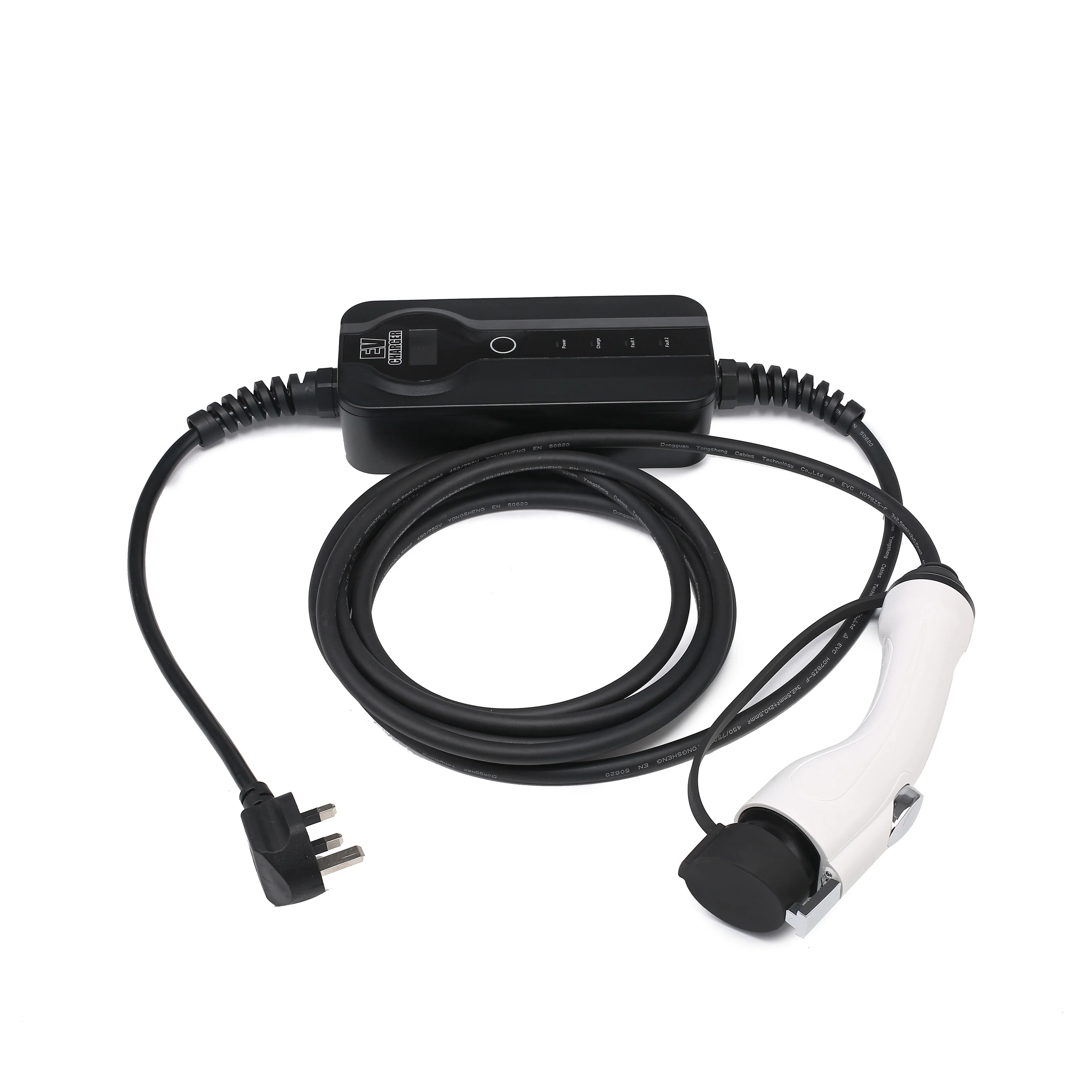 Elektroauto 16A 32A Mode2 EVSE Ladebox Level 2 Tragbares EV-Ladekabel Typ 1 Typ 2 auf Schuko-Stecker