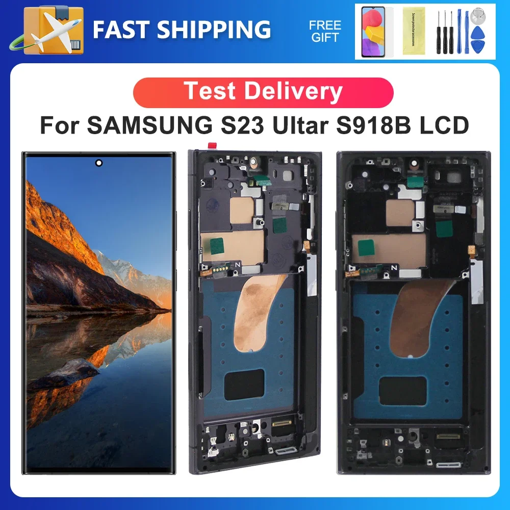 

S23 Ultra For Samsung 6.8''For S918B S918U S918W S918N S9180 LCD Display Touch Screen Digitizer Assembly Replacement