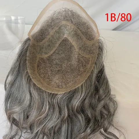 Мужской парик Eseewigs из европейских волос, моно-тупе, 12 дюймов
