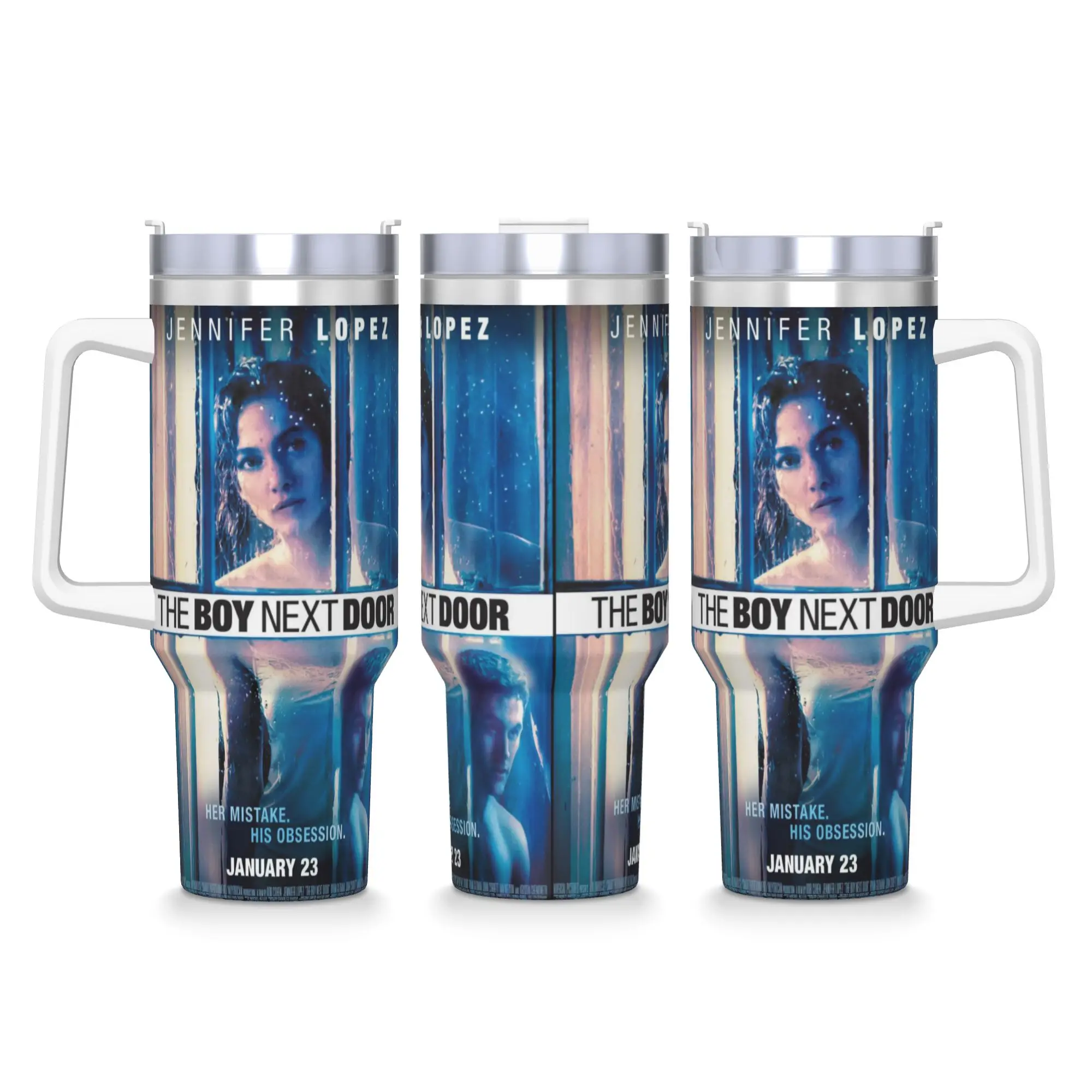 The Boy Next Door película vaso de acero inoxidable tazas de viaje para coche tazas térmicas de 40oz bebidas calientes portátiles botella de agua de té de la leche