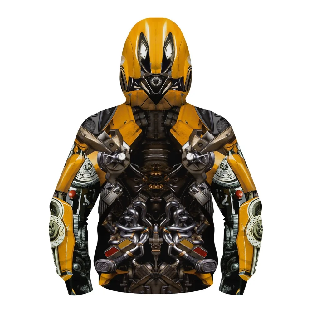 Autobots Bumble bee Zipper Hooded Jacket Coat for Kids Boy Girls