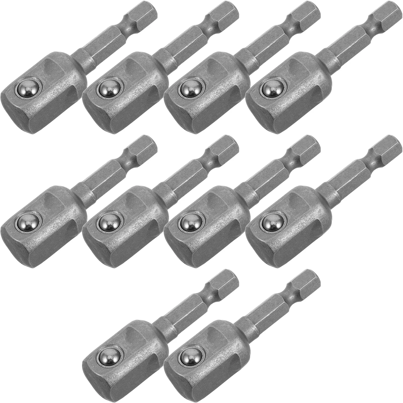 

10pcs Socket Adapter For Drill Impact Driver Bit Extension Set Square Drive To Hex Shank Conversion Metal Connector Tool