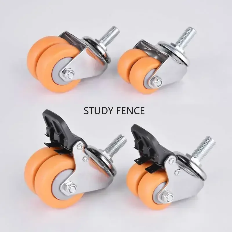 1pc Double Row Nylon Furniture Casters,  Wheel High Load-bearing Industrial Wheels Wear-resistant 1.5/2 Inches Anti-corrosion