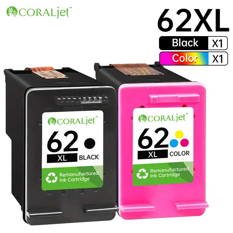 62XL Ink Cartridges Compatible for Combo Pack HP Envy 5540 5640 5660 7640 7645 5740 5745 8040 Mobile 250 200 Printer