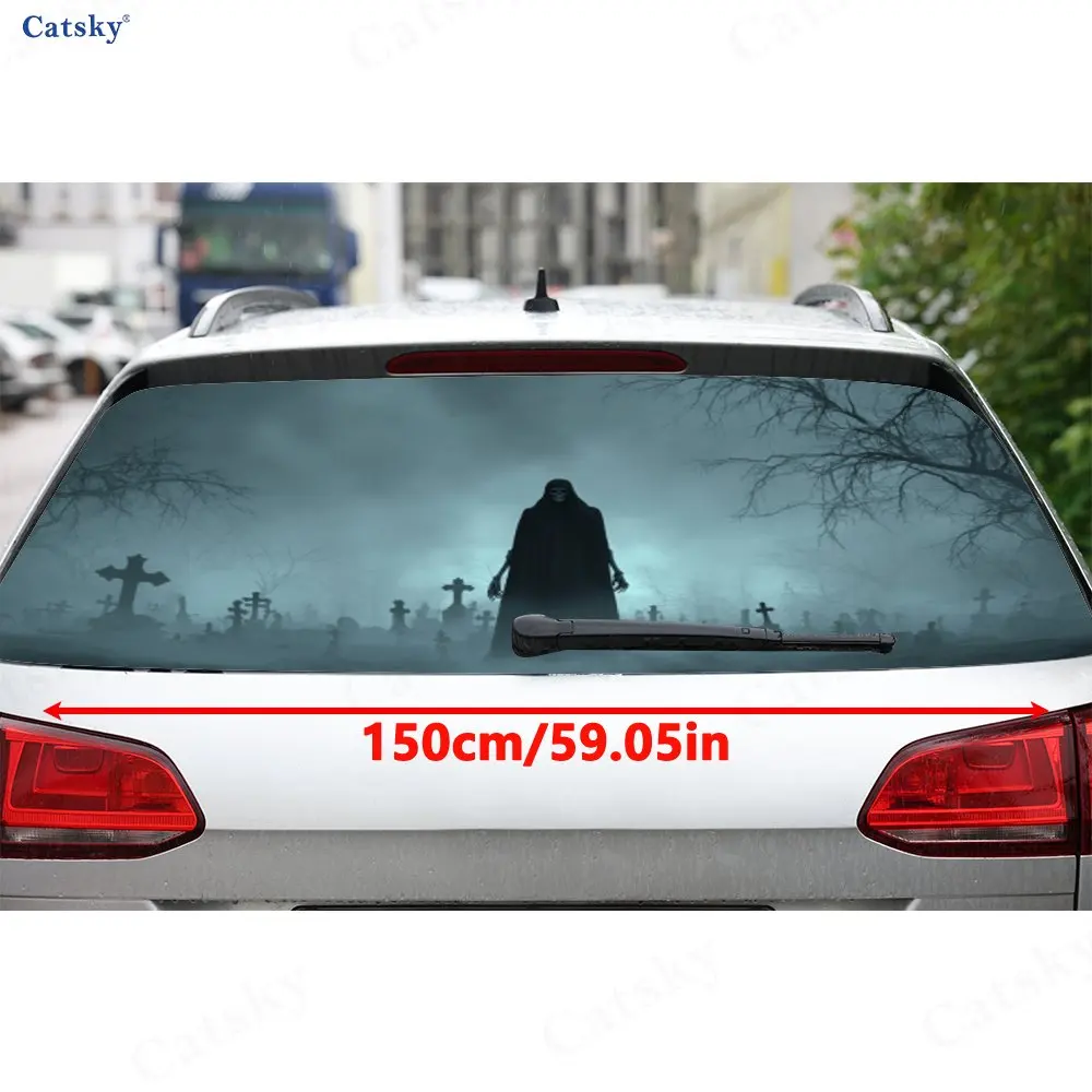 ظلال هيكل القبرة مادة PVC ملصق نافذة السيارة الخلفي المقاوم للماء ذاتي اللصق، سهل اللصق دون السقوط، وات #2