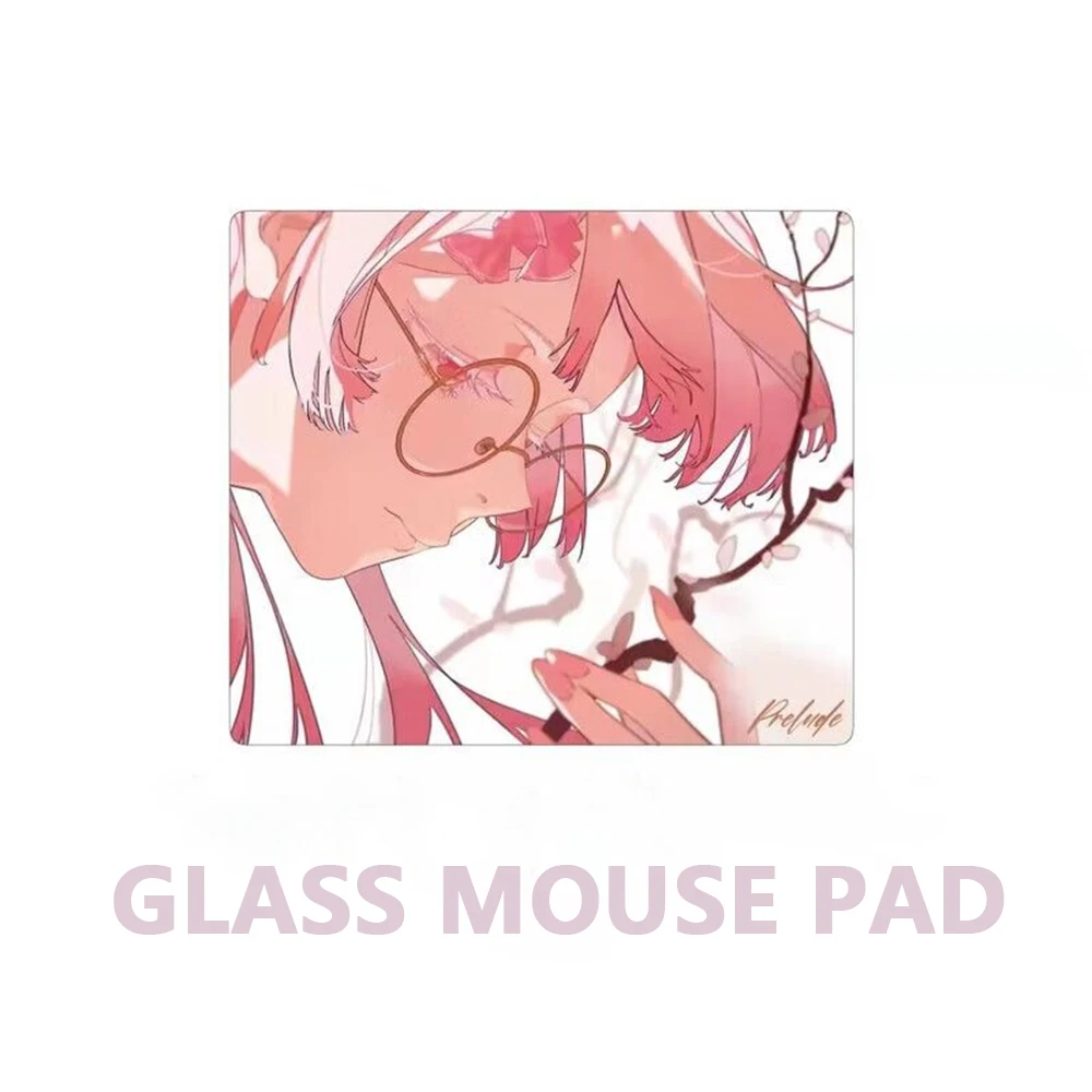 Sketch Cute Girl Glass Mousepad Sora Game Mouse Pad Customized Pattern Tempered Smooth Gaming Desk Mat Fps Esports Office Gaming