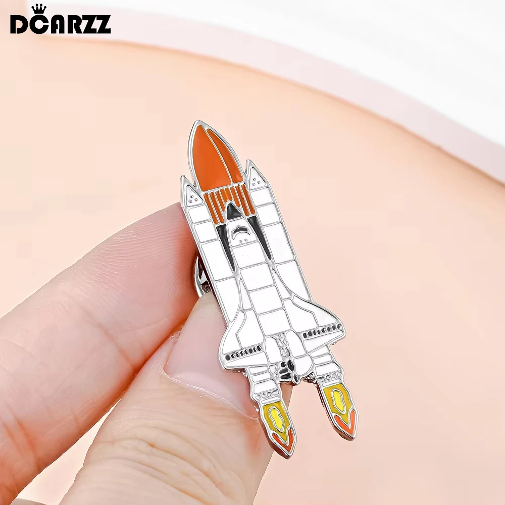 DCARZZ-Technology Rocket Enamel Pin, Science Spaceship Backpack, Lapel Brooch, Badge Jewelry for Science Lover Gifts
