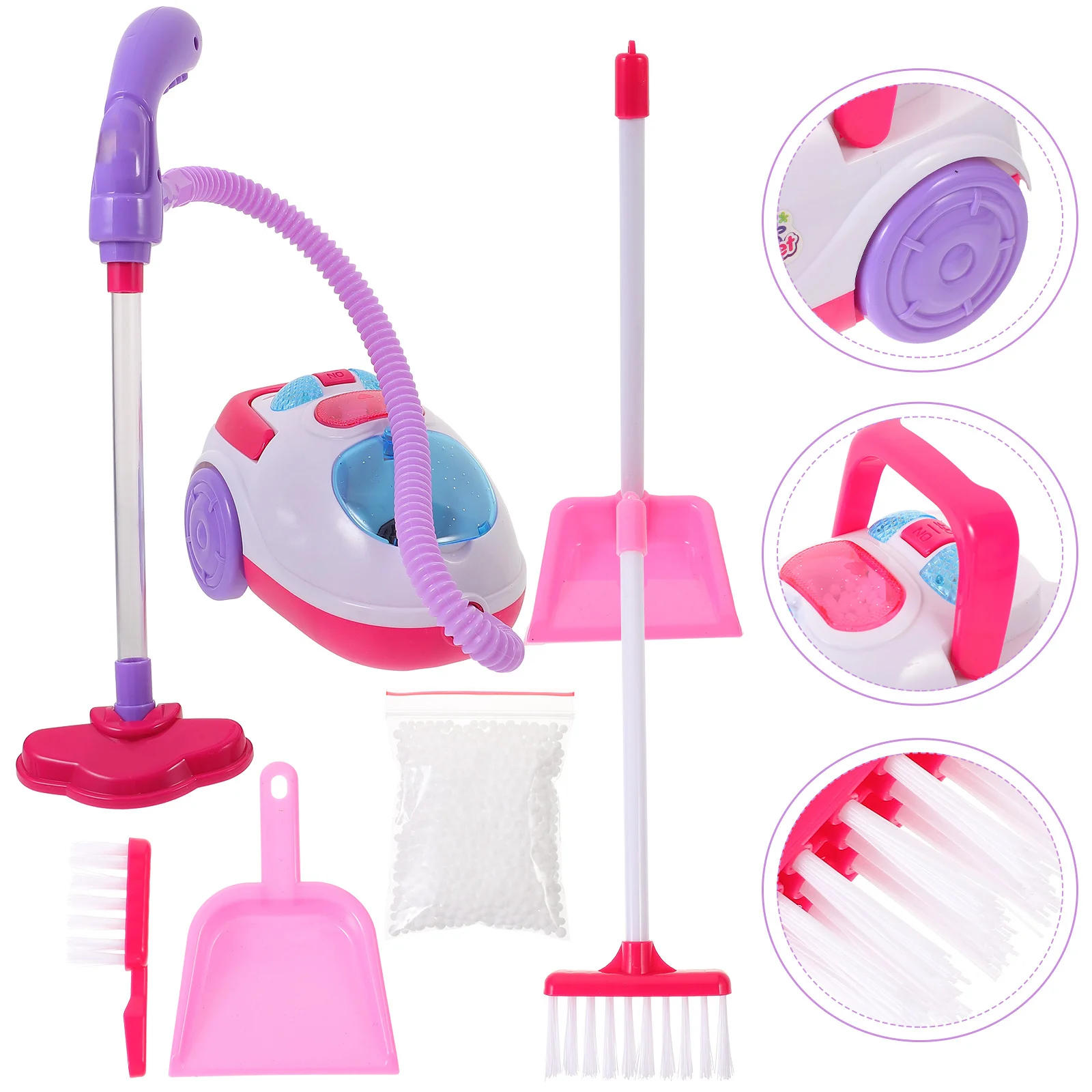 

1Set Simulation Vacuum Cleaner Playhouse Kit Durable ABS Material Safe Rounded Edges Lighting Effects for Children Play and
