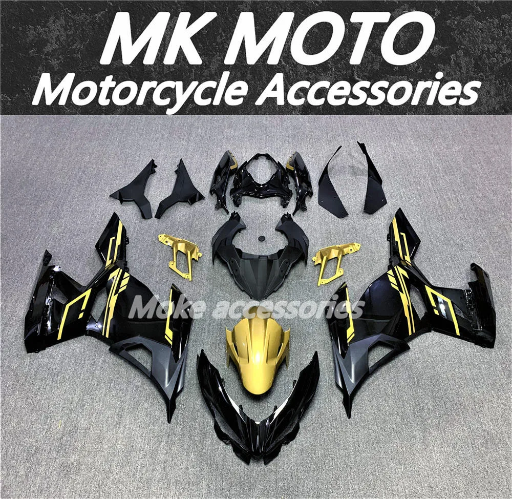 

Moke moto Motorcycle Fairings Kit Fit For Ninja 400 2018 2019 2020 2021 2022 2023 Bodywork Set ABS Injection Gold/black New