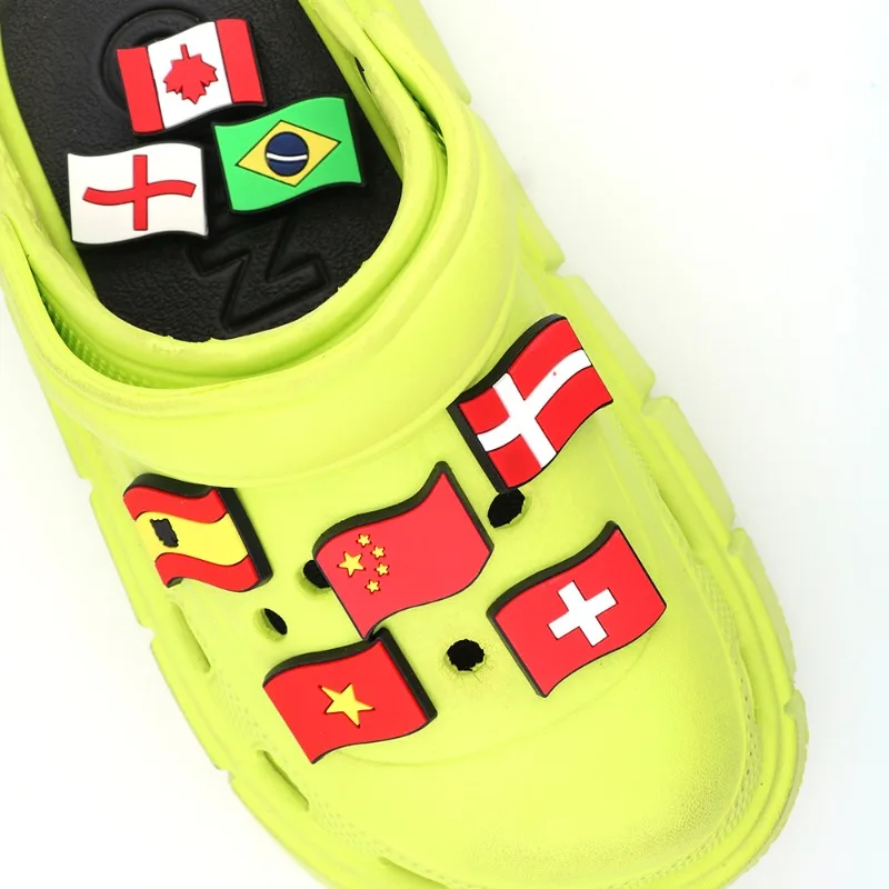Shoe Accessories National Flag Pvc Cartoon Croc Charms Pins Colorful Shoe Decorations Children's Party Ornament Gift 1 Pc - Detail 1
