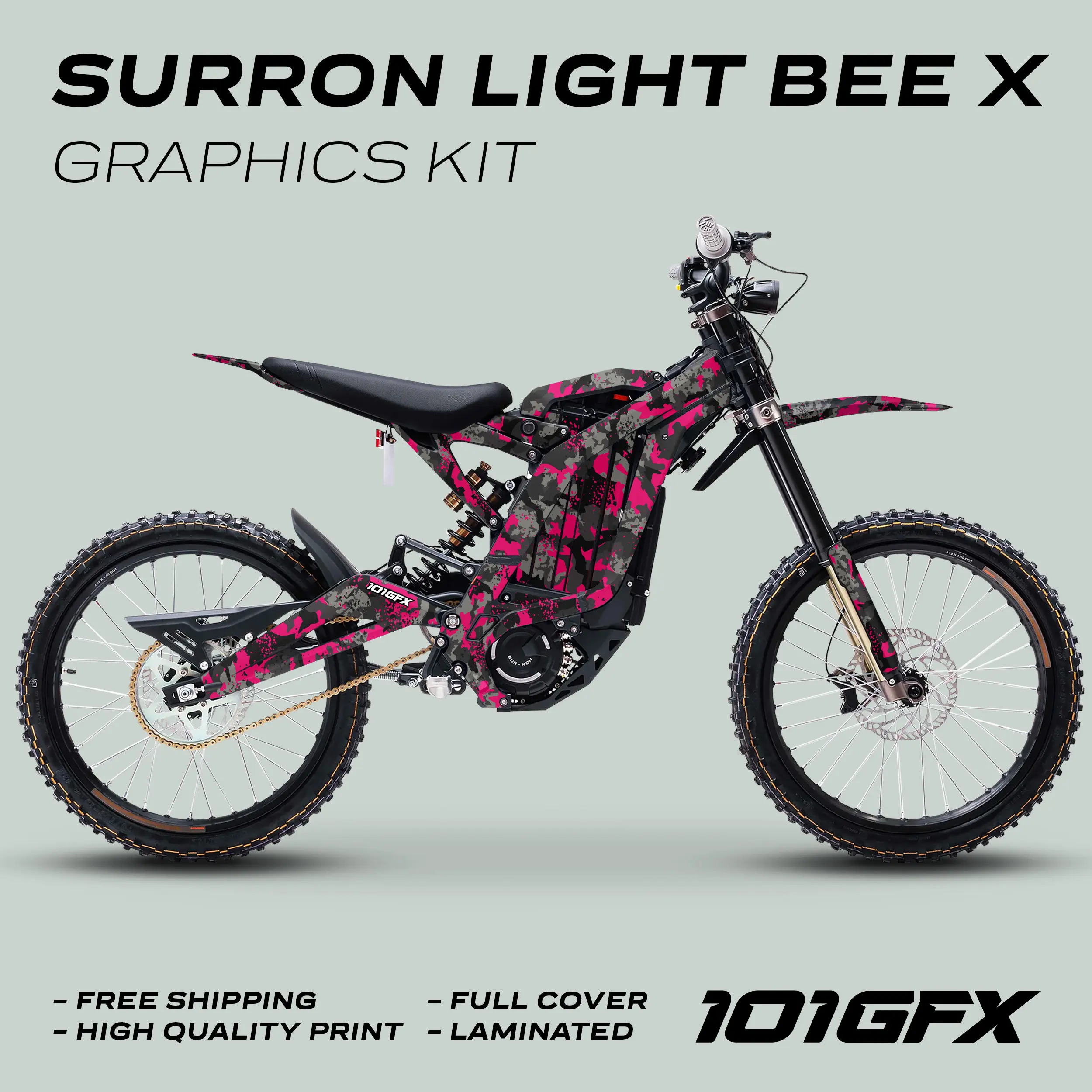 Graphics Kit SPLAT CAMO PURPLE Decals Stickers Laminated Thick  L1E For Surron Light Bee X
