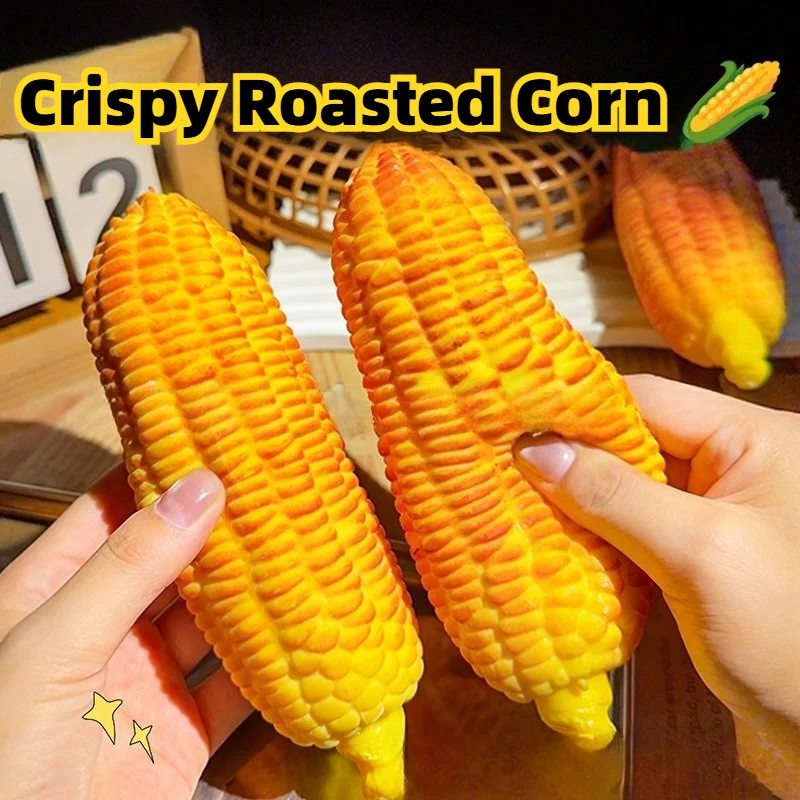 Simulated Crispy Roasted Corn Building‑block Corn Squishy Slow‑rebound Moldable Stress‑relief Crinkling Sound Gift for Adults