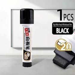 Big Nib Whiteboard Markers 20mm Flat Tip for Clear Visibility Refillable ink Dry Erase JUMBO Markers Black Red Blue