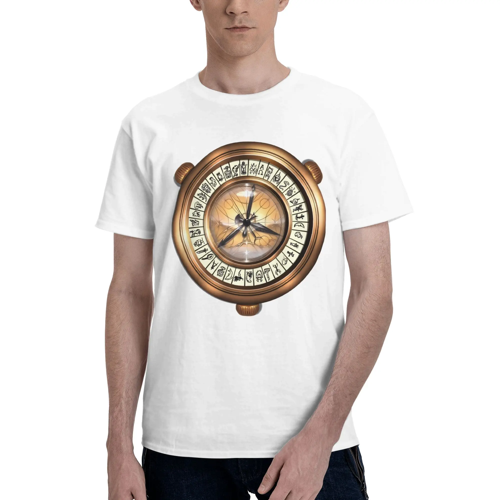Alethiometer Golden Compass Not Pilling Reversible T-shirt Minimalist Japanese Style Men's T-shirts