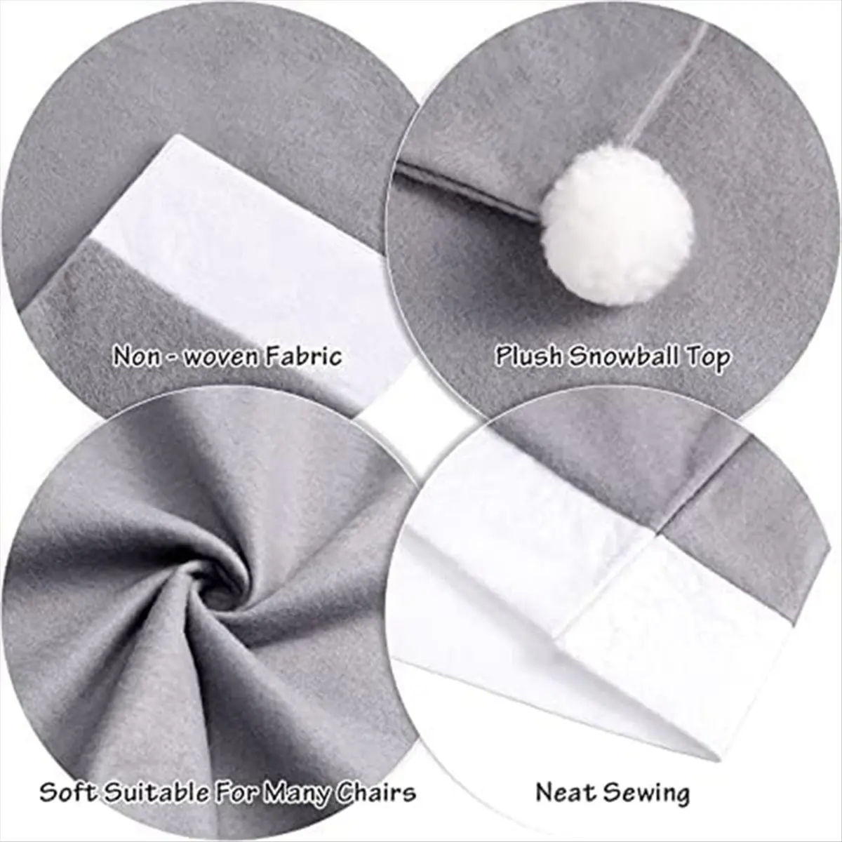 Learned- 4 Pieces Christmas Chair Covers Decor, Santa-Claus Hat Snowflake Chair Xmas Cap, Kitchen Dining Chair Slipcovers Sets