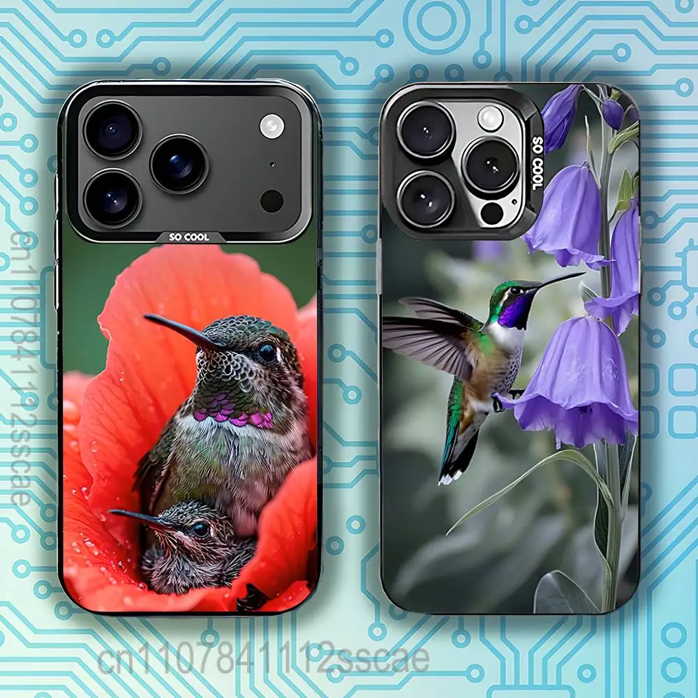 

Colorful Bird Hummingbird Phone Case For iPhone 17,16,15,14,13,12,11,Pro,Max,Plus,E,Air,Mini Black Tpu IMD Cover