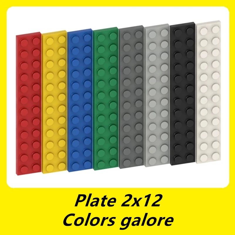 20PCS PLATE 2x12 Dots Compatible with 2445 Multiple Color choices MOC Self-Locking Bricks Building Blocks Toys Accessories