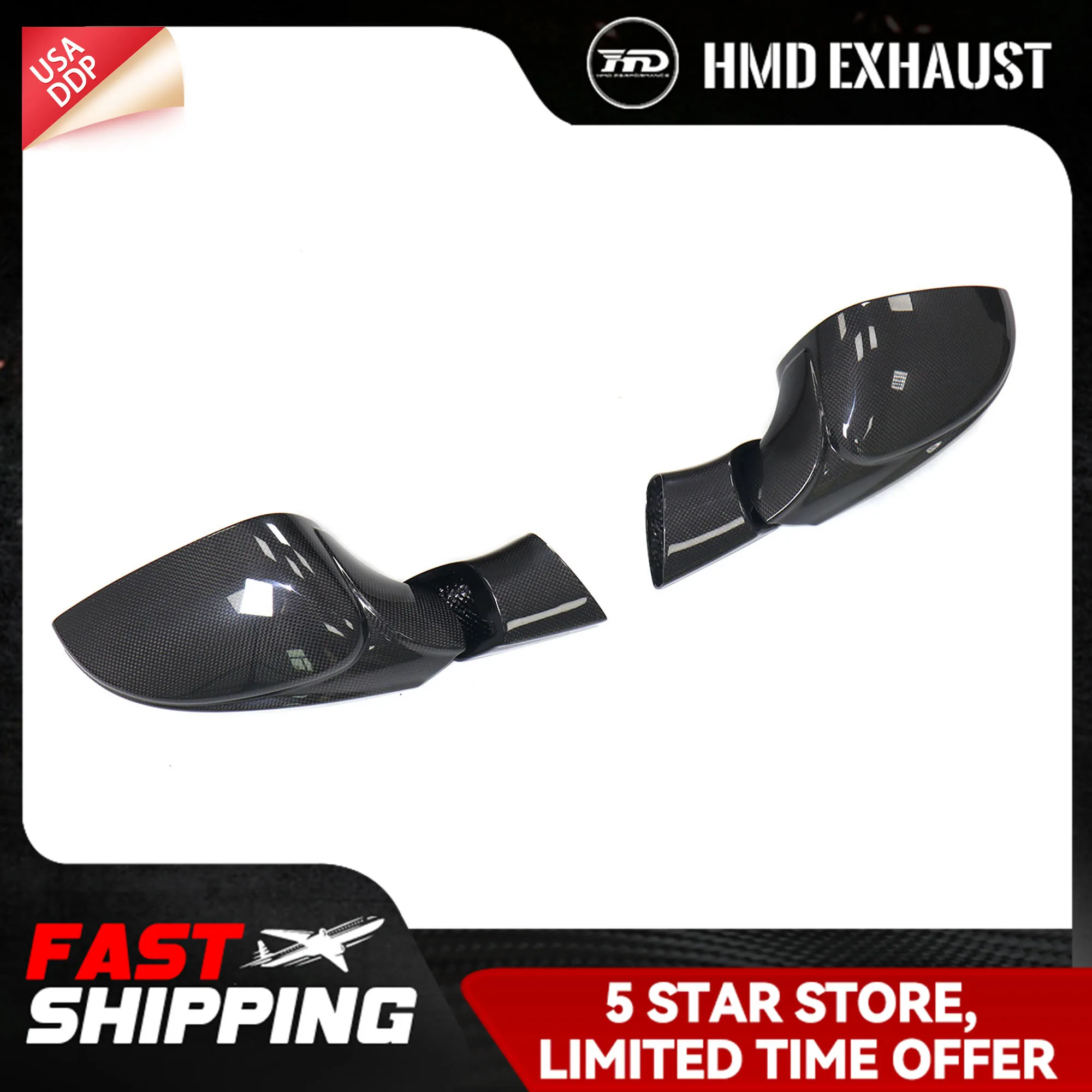 

Выхлопная система HMD для Ferrari F8 Tributo Корпус зеркала заднего вида Углеродное волокно Замена установки