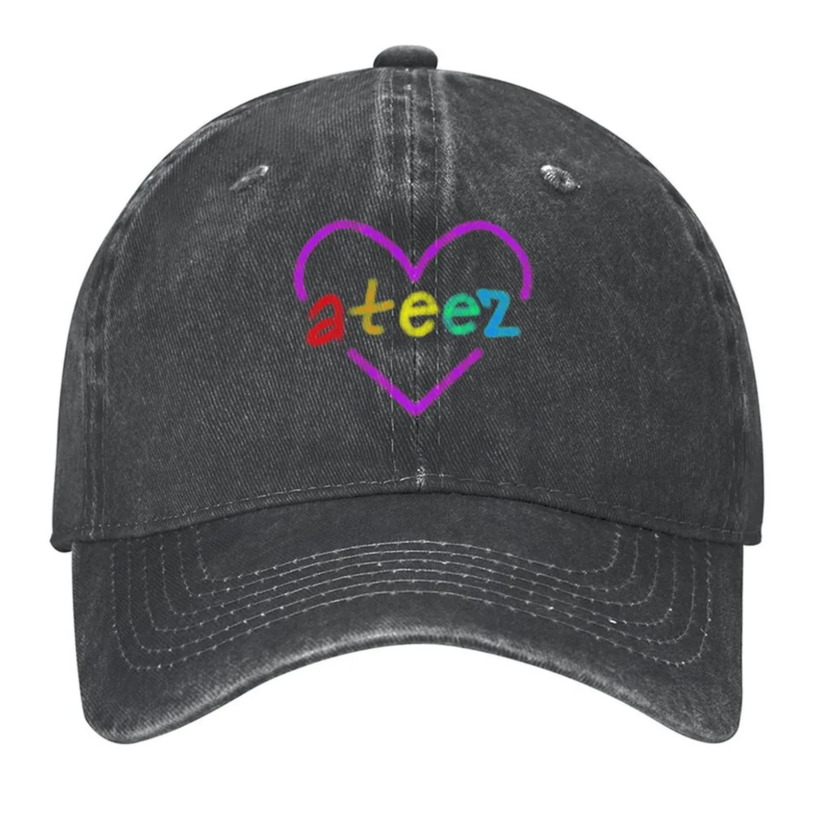 ATEEZ القلب قبعة بيسبول شهم قبعة قبعة صلبة قبعة مزركشة الحرارية قناع الرجال ملابس غولف المرأة
