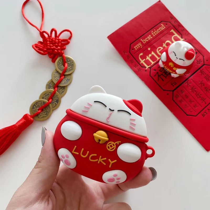 Силиконовый чехол Lucky Cat с милым мультяшным аниме для HUAWEI FreeBuds 4 4i 5 5i, чехол для HUAWEI Pro2 Pro3, защитный зажим SE 2 SE2