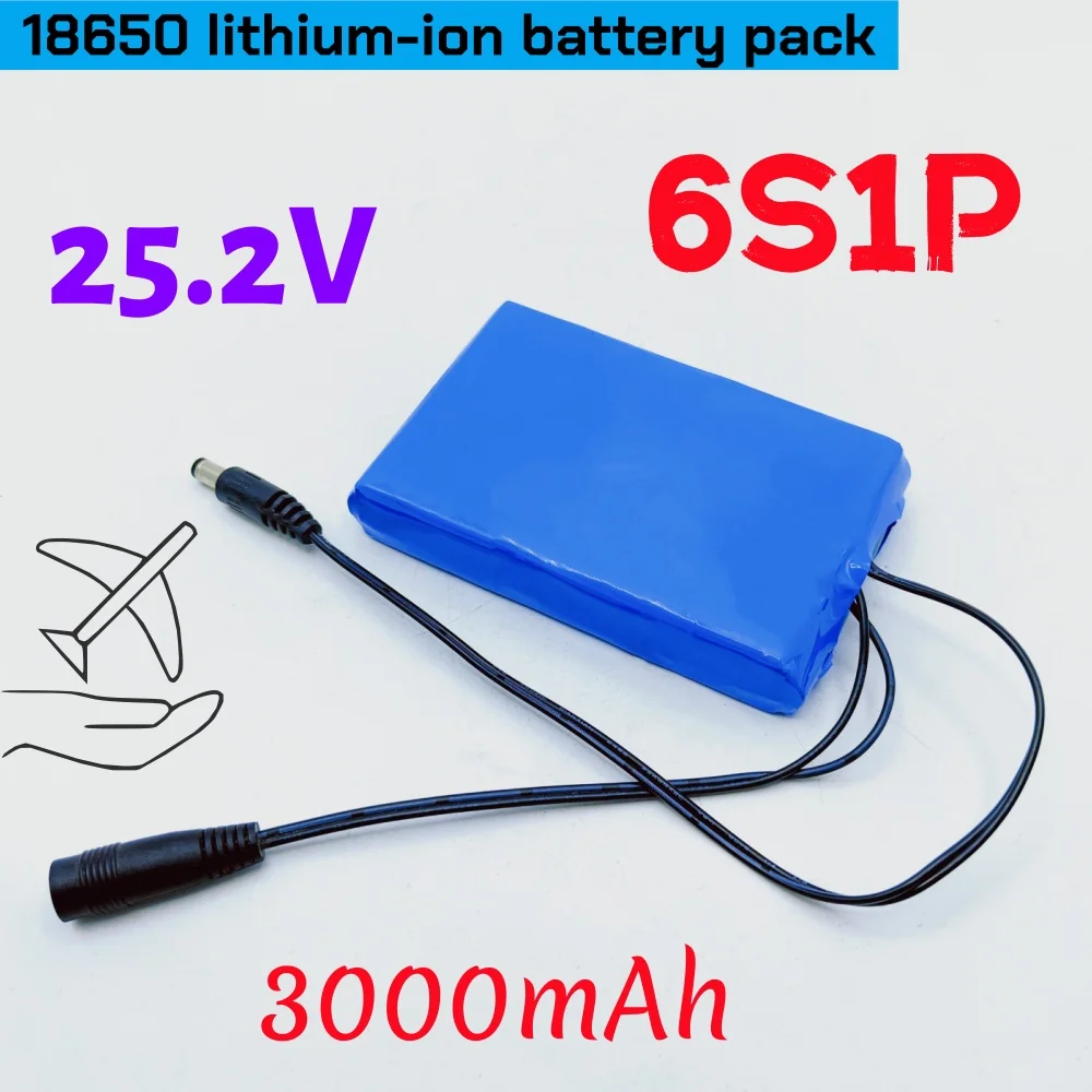 

6S1P Portable Rechargeable 25.2V 3Ah 18650 Li-ion Battery (DC25.2V) for Monitor/Camera/Toy Car