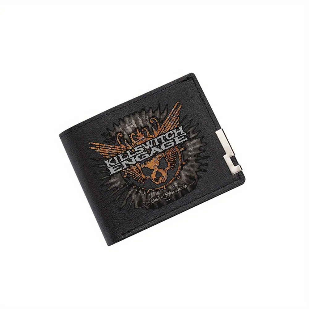 Skull wings crown band Men's Wallet Printing Design Simple Modern Stylish Business Father's Boyfriend's Christmas Lover's Gift