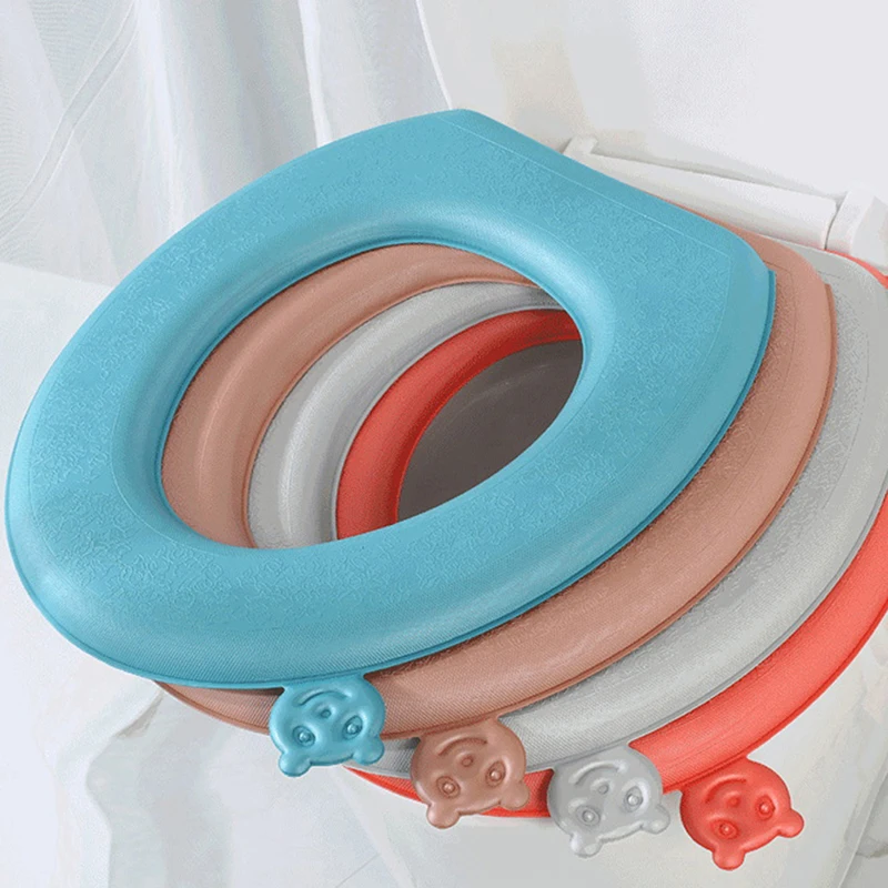 1Pc EVA Waterproof Toilet Seat Cover Thickened Four Seasons Toilet Seat Cushion Paste Type Toilet Cushion Accessories【Homeclub】