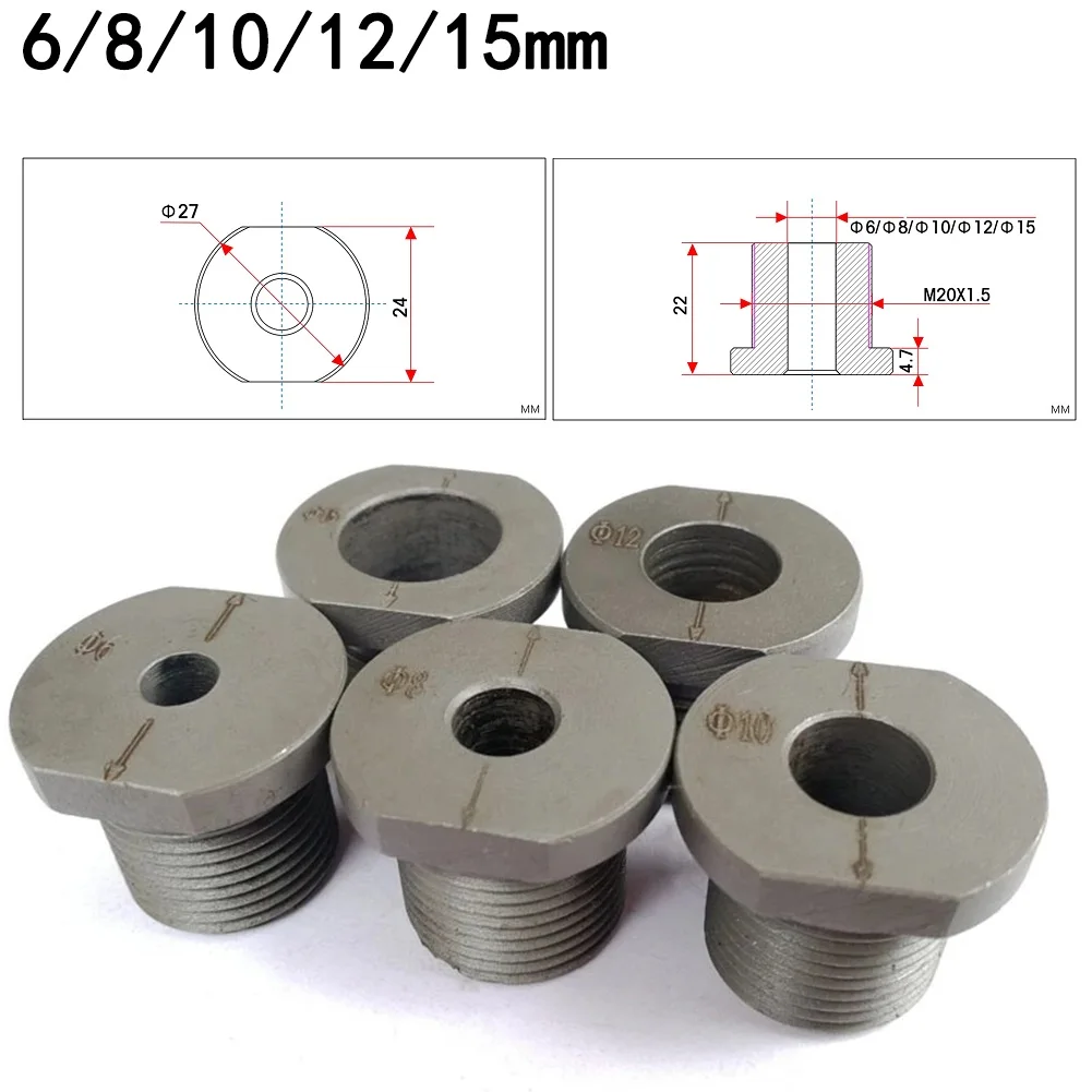 

AAAAA6-15mmDowelingJig Drill Bushing 3 In 1 Hole Punch Accessory Metal Drill Sleeve For Round Wood Tenon Punching Device