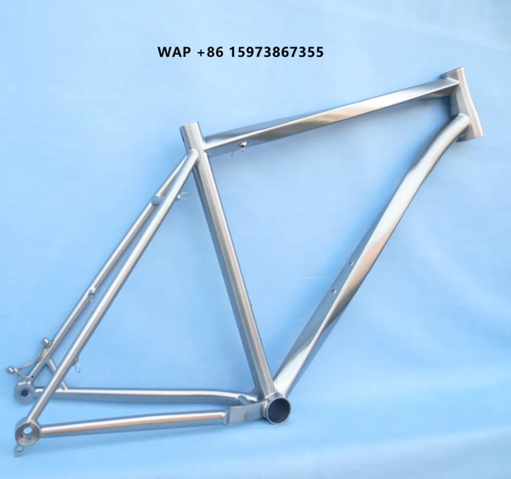 HFT Top Sale ISP 700c Dual Butt Titanium Fixed Gear Bike Frame Titanium ISP Rail Bike Frame Aero Di2 Chain Dial Included