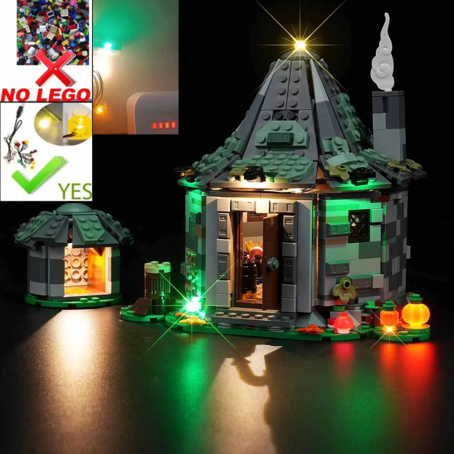 USB Light Kit for Lego Harry Hagrid's Hut an Unexpected Visit 76428 Building Set-Not include Lego Model