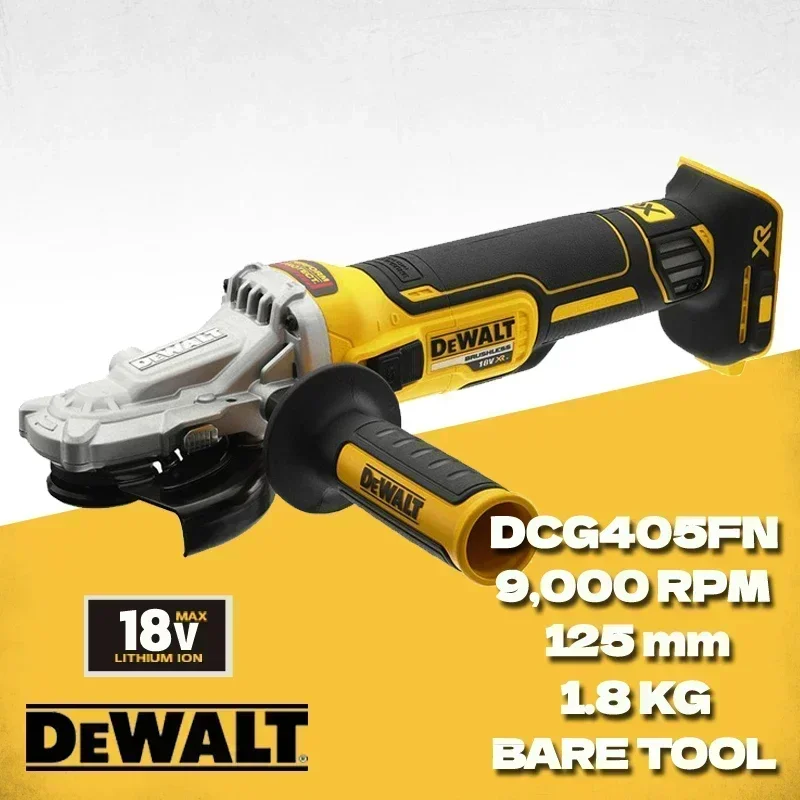 DEWALT Angle Grinder DCG405FN 18V Brushless Motor Cutting Machine 125mm Rechargeable Cordless Portable Polisher Power Tool