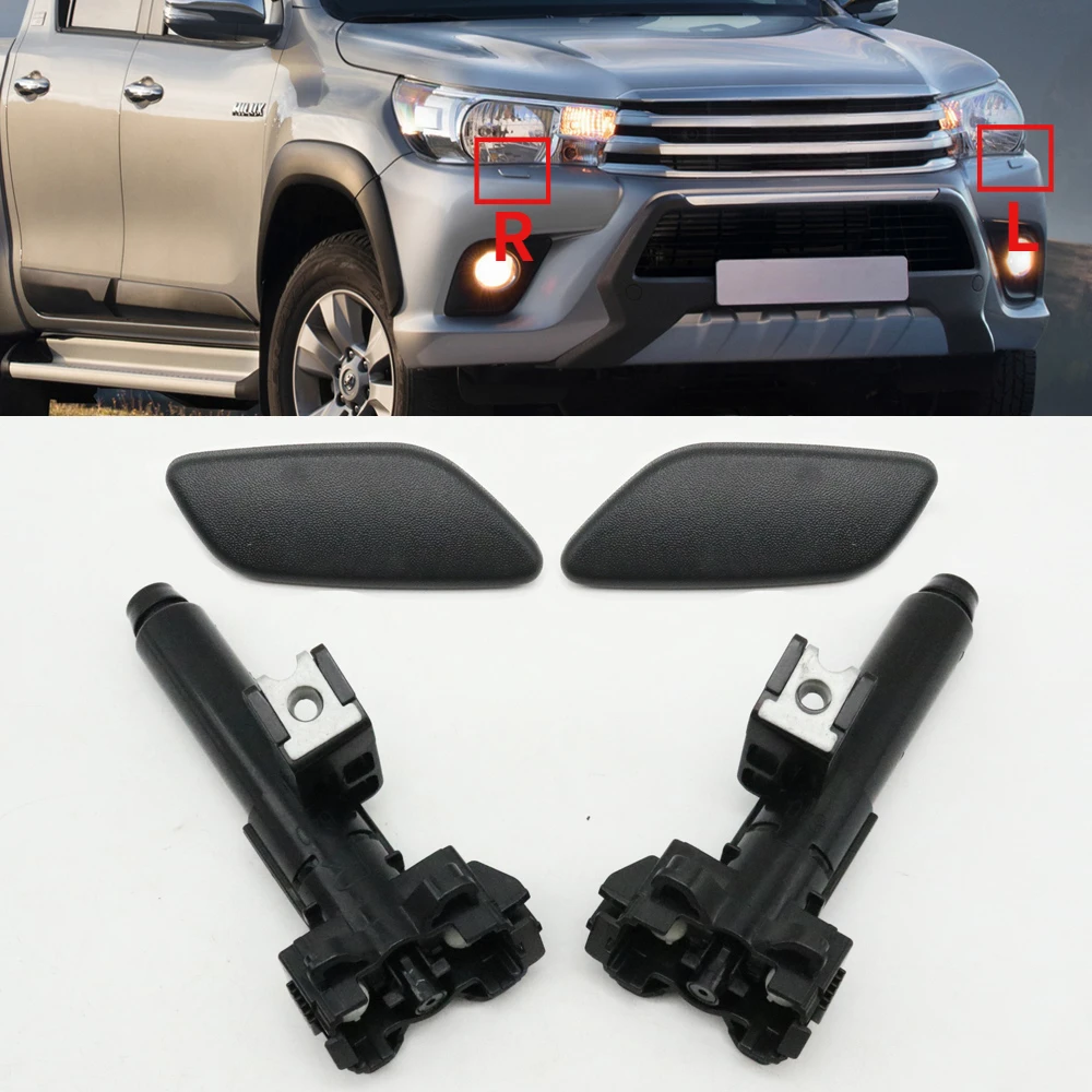 

Car Front Headlight Head Lamp Washer Sprayer Jet Cover Cap Cleaning Actuator Pump Nozzle For Toyota Hilux 2015-2018