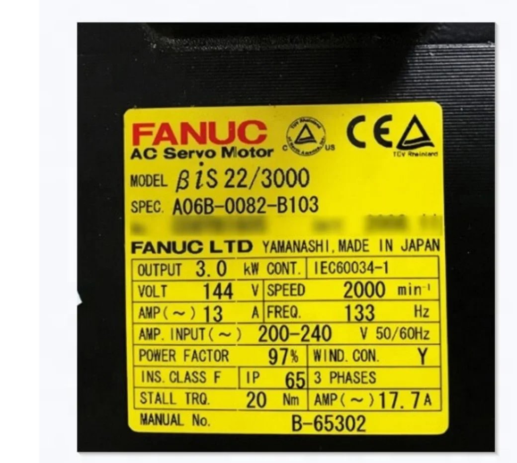 

A06B-0082-B003 Fanuc Servo Motor Tested Ok A06B 0082 B003