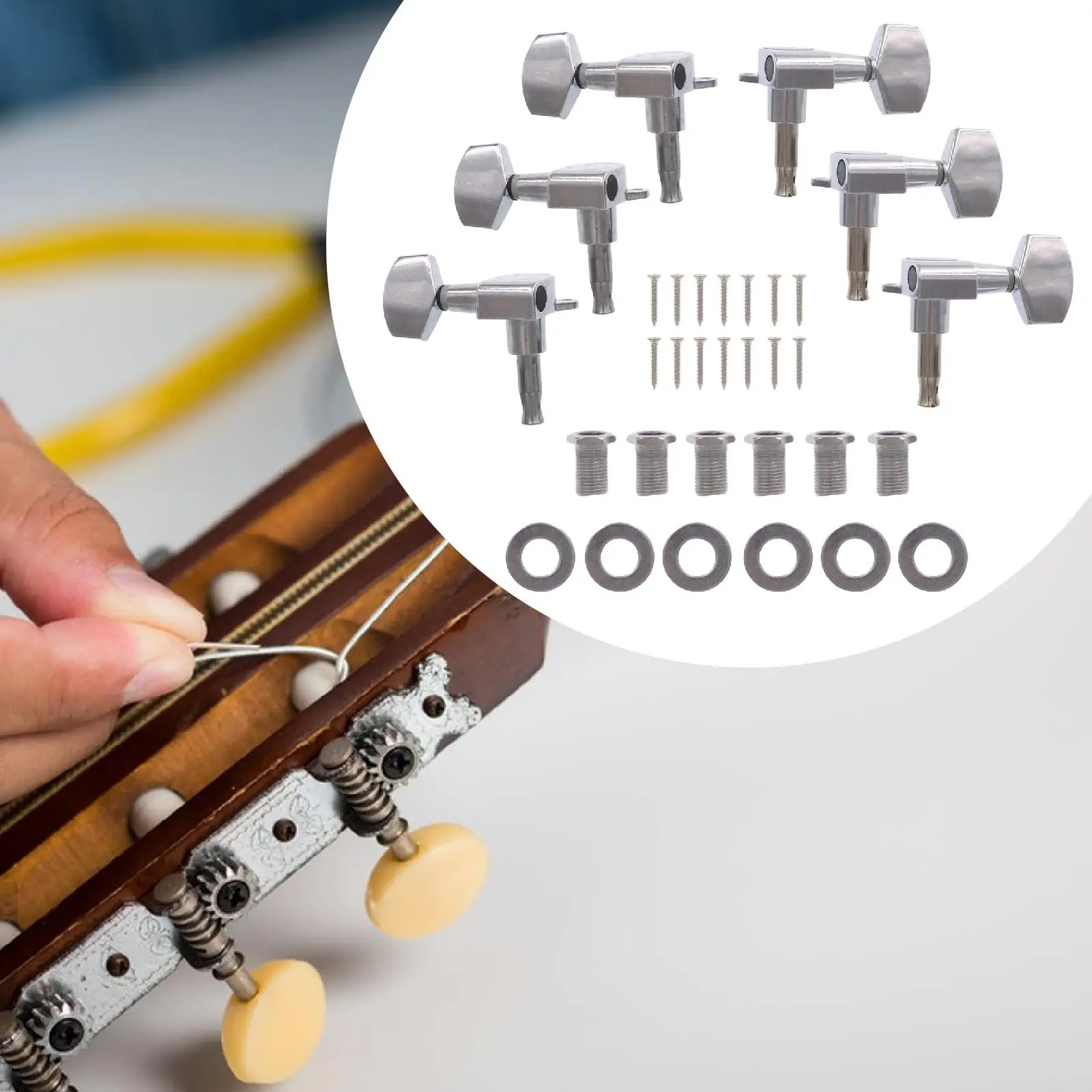 6 قطعة 3L3R أوتاد ضبط الجيتار مقابض ملحقات ضبط مفاتيح للجيتار #1