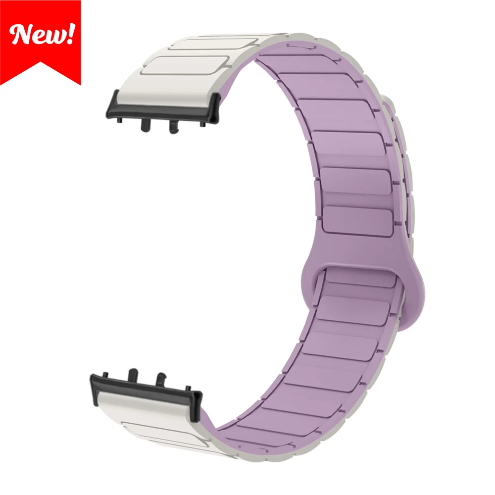 

18mm Magnetic Silicone Strap For Samsung Galaxy Band Fit3 Armor Style Quick Release Adjustable Watch Band Bracelet for Man Woman