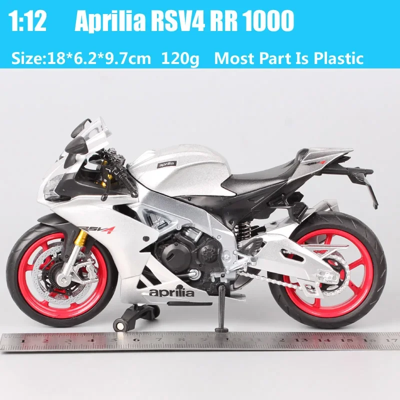 1/12 Scale Aprilia RSV4 RR1000 Factory Diecast Model Racing Bike Motorcycle Toy Replicas Vehicles Thumbnails Display Gift