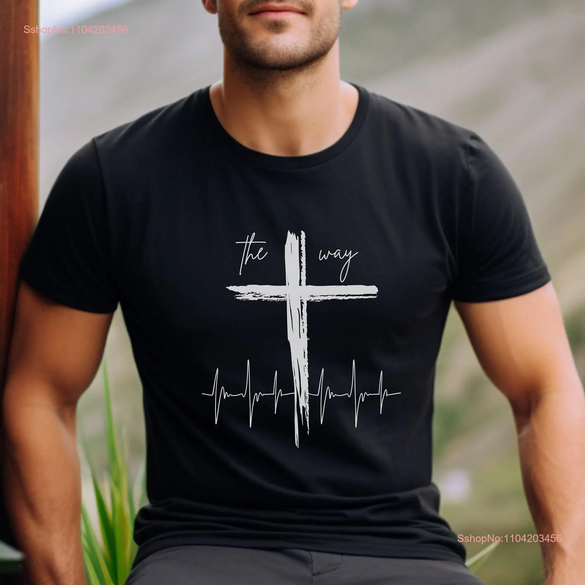 The Way Christian T Shirt Bible Verse Adult Baptism for Dad Father's Day Jesus Religious Church God long or short sleeves