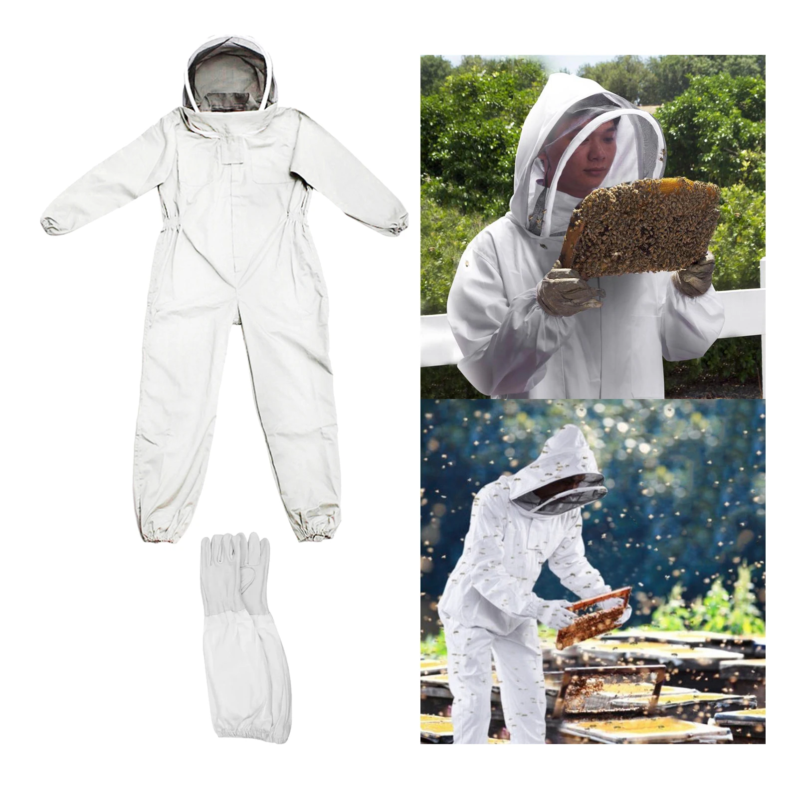 

Beekeeper Outfit Beekeeping Supplies with Protective Hat Breathable Professional Beekeeping Clothes with Gloves Bee Keeper Suit