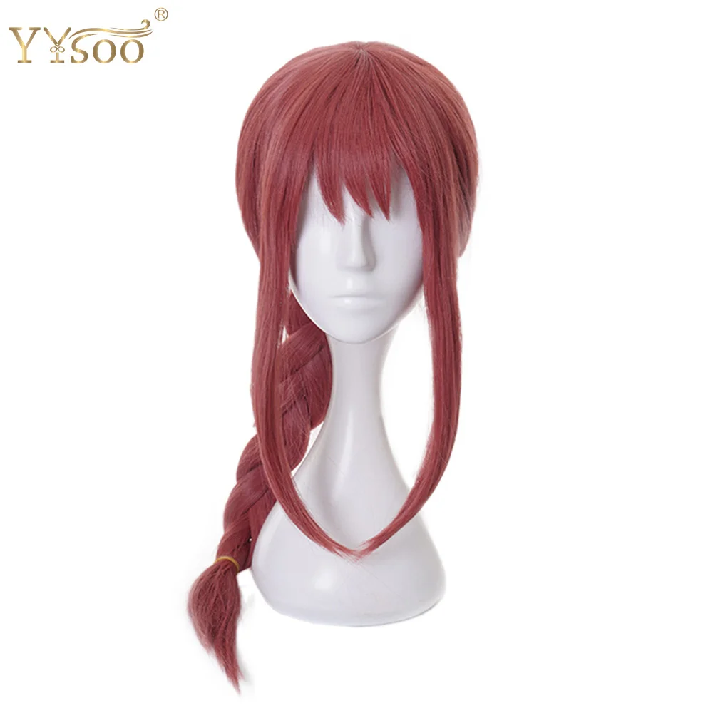 YYsoo Của Cô Gái Cosplay Tóc Giả Dài Màu Đỏ Máy Làm Tóc Giả Với Những Tiếng Nổ Bện Trang Phục Không Có Ren Tóc Giả Halloween Ngày đối Với Phụ Nữ