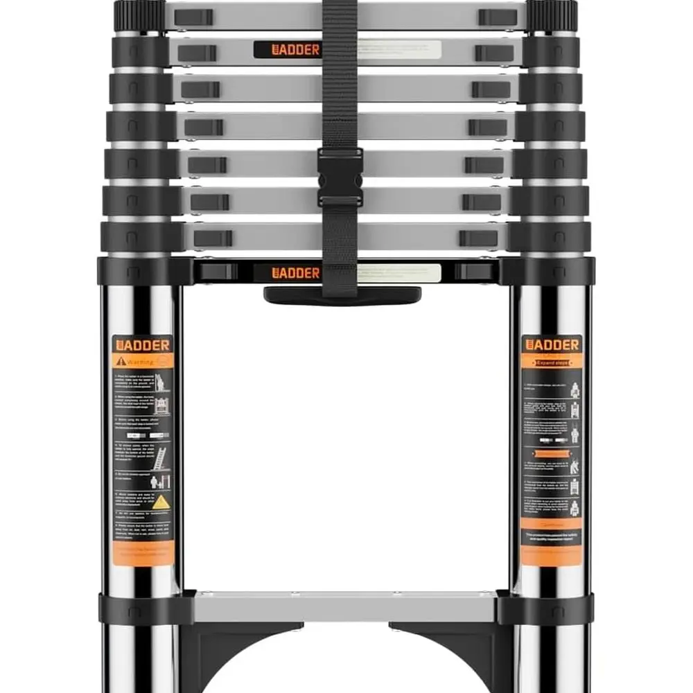 

Складная выдвижная лестница 4,4 м с устойчивым крюком и перекладиной, грузоподъемность 150 кг, для использования на улице и в автодомах