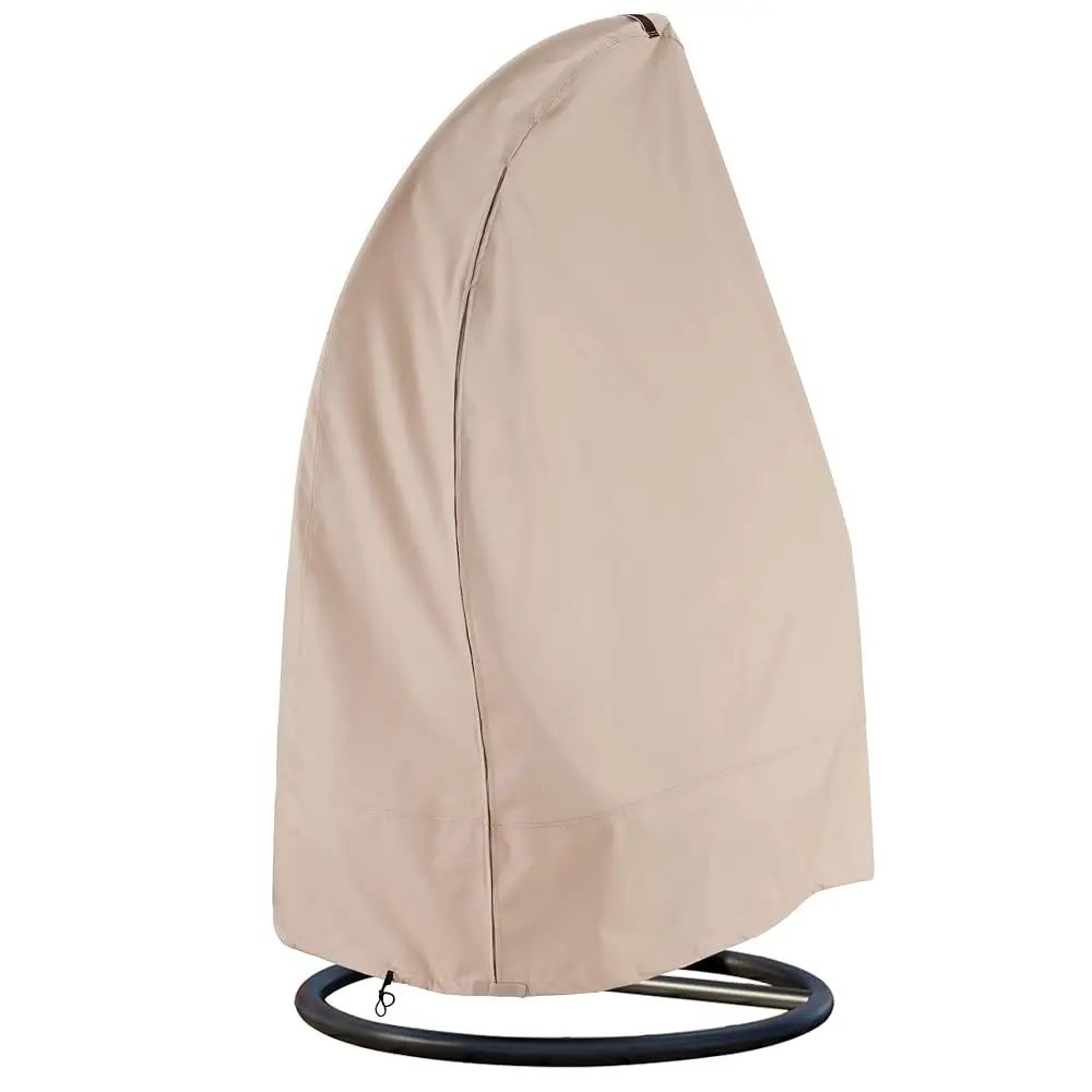 

Outdoor Hanging Egg Chair Cover Waterproof Uv Resistant Patio Wicker Single Seat Egg Chair Cover With Zipper 600D Heavy Duty
