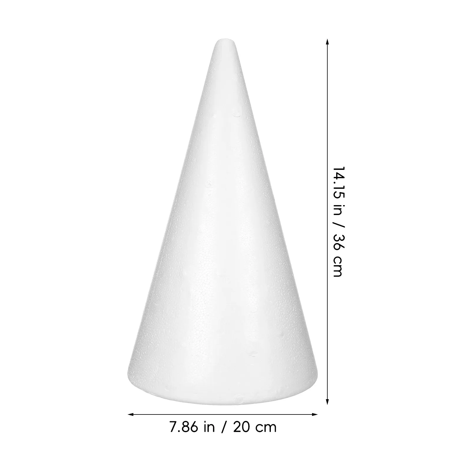 White Polystyrene Craft Cone for DIY Christmas Decoration Cake Stand Flower Arrangement Preschool Art Project