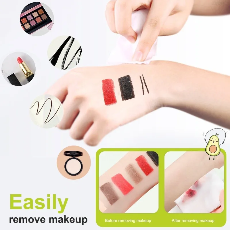 ผ้าเช็ดทำความสะอาดเครื่องสำอางอะโวคาโด 1 ชิ้น ผ้าเช็ดทำความสะอาดเครื่องสำอางแบบอ่อนโยน ไม่ระคายเคือง ผ้าเช็ดทำความสะอาดแบบใช้แล้วทิ้ง อุปกรณ์เช็ดเครื่องสำอาง