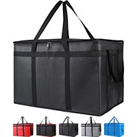 Bodaon Insulated Food Delivery Bag, XXXL Pizza Delivery Bags for Hot and Cold Food,Large Capacity Reusable Warming Bag, Black, 1
