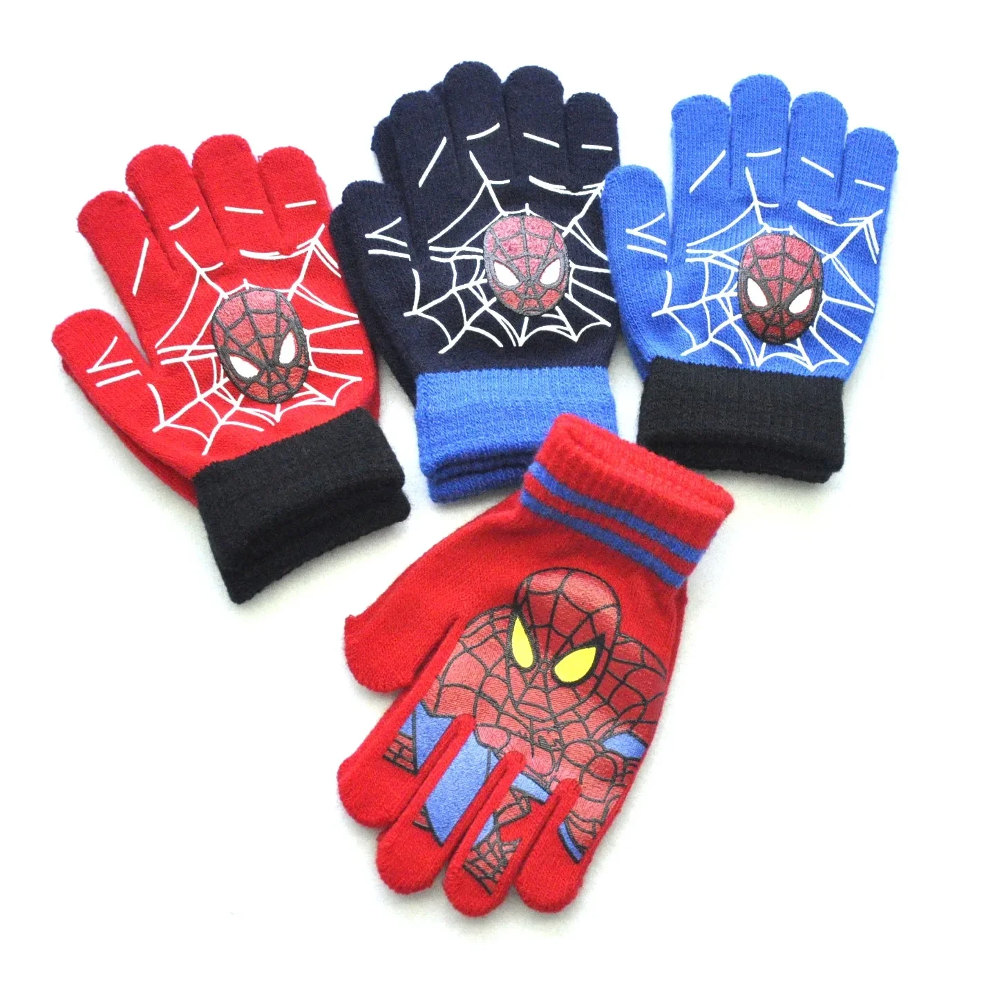 Spiderman Kids Warm Gloves Cartoon Printing Gloves Fashion Boys Girls Winter Mittens Christmas Gifts 5-10Y