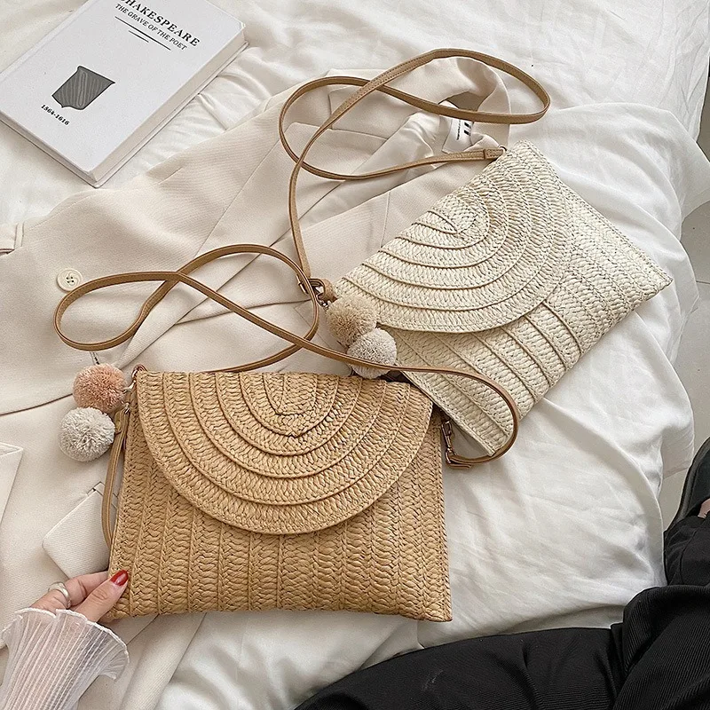 

Summer All-match Bag Fashion Commute Niche Design Shoulder Handheld Crossbody Bag Lightweight Straw Woven