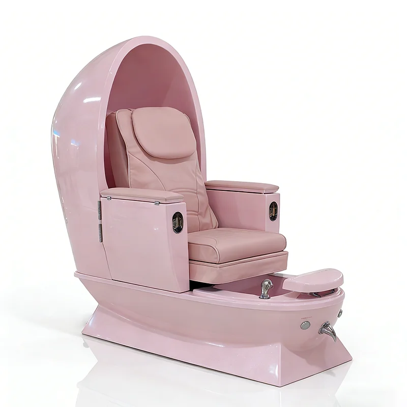 Professional Nail Salon Equipment pink Egg Shaped Foot Care Manicure Chair Luxury Modern Electric Back Massage Pedicure Chair