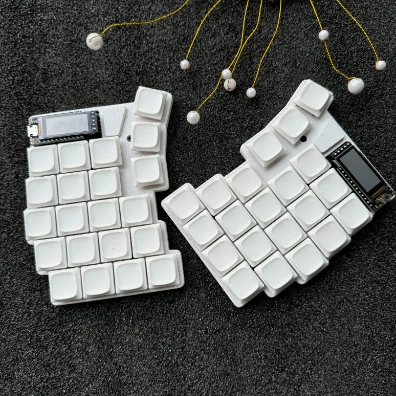 Corne 42 Key Low Profile Split Mechanical Keyboards Ergonomic Custom Zmk Bluetooth Nice View Screen Wireless Split Horn Keyboard