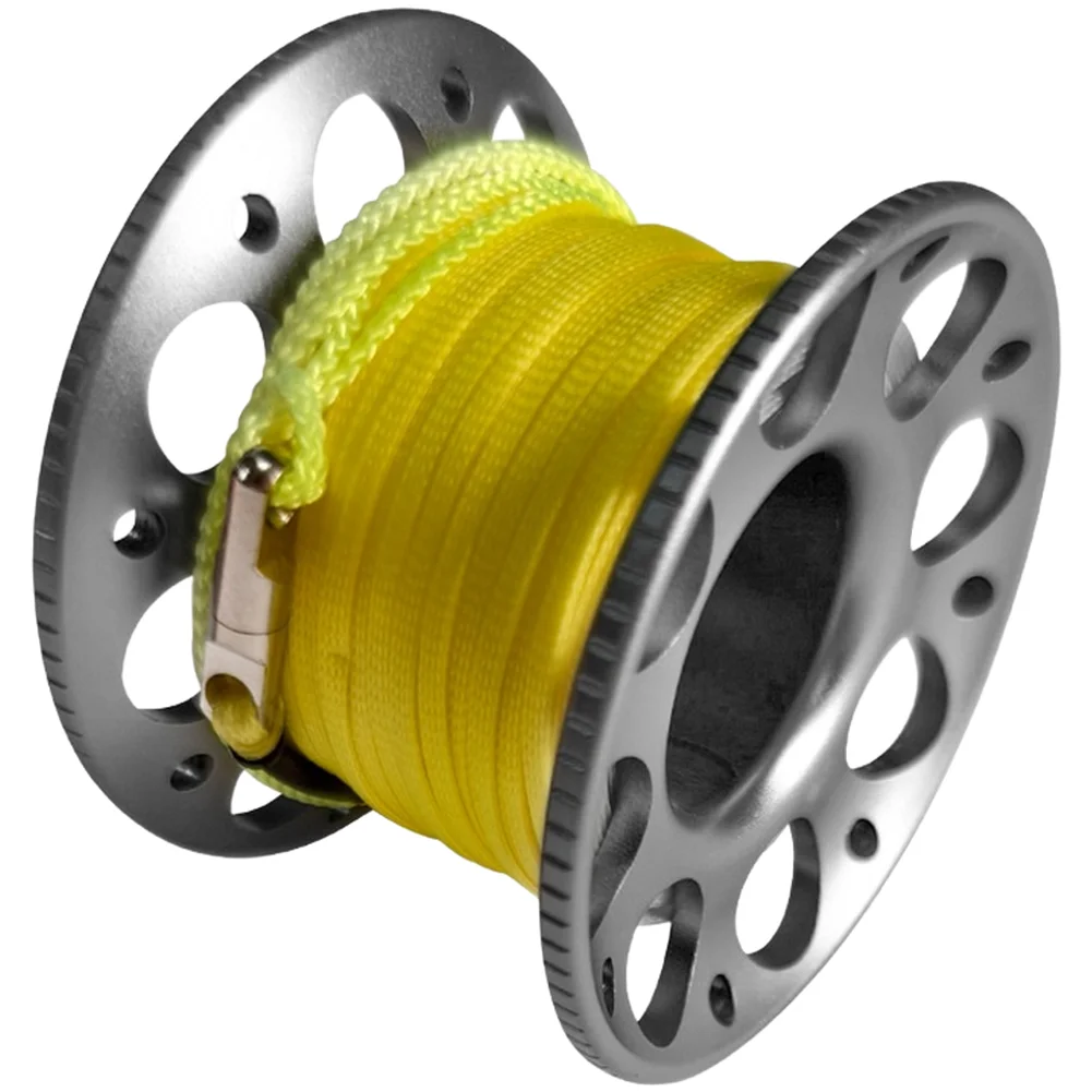 Scuba Diving Reel 30m Finger Spool With Stainless Steel Double Hook Aviation Aluminum For For Cave Exploration Snorkeling Gear