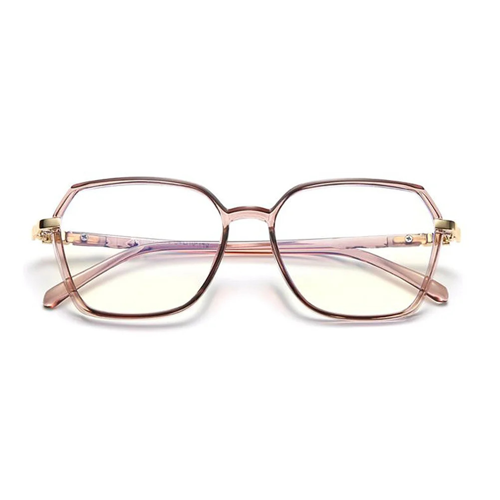 

1Pair Simple Anti-Blue Light Glasses Durable Non-Slip Curved Design for Women Men Transparent Party Glasses Eyeglasses